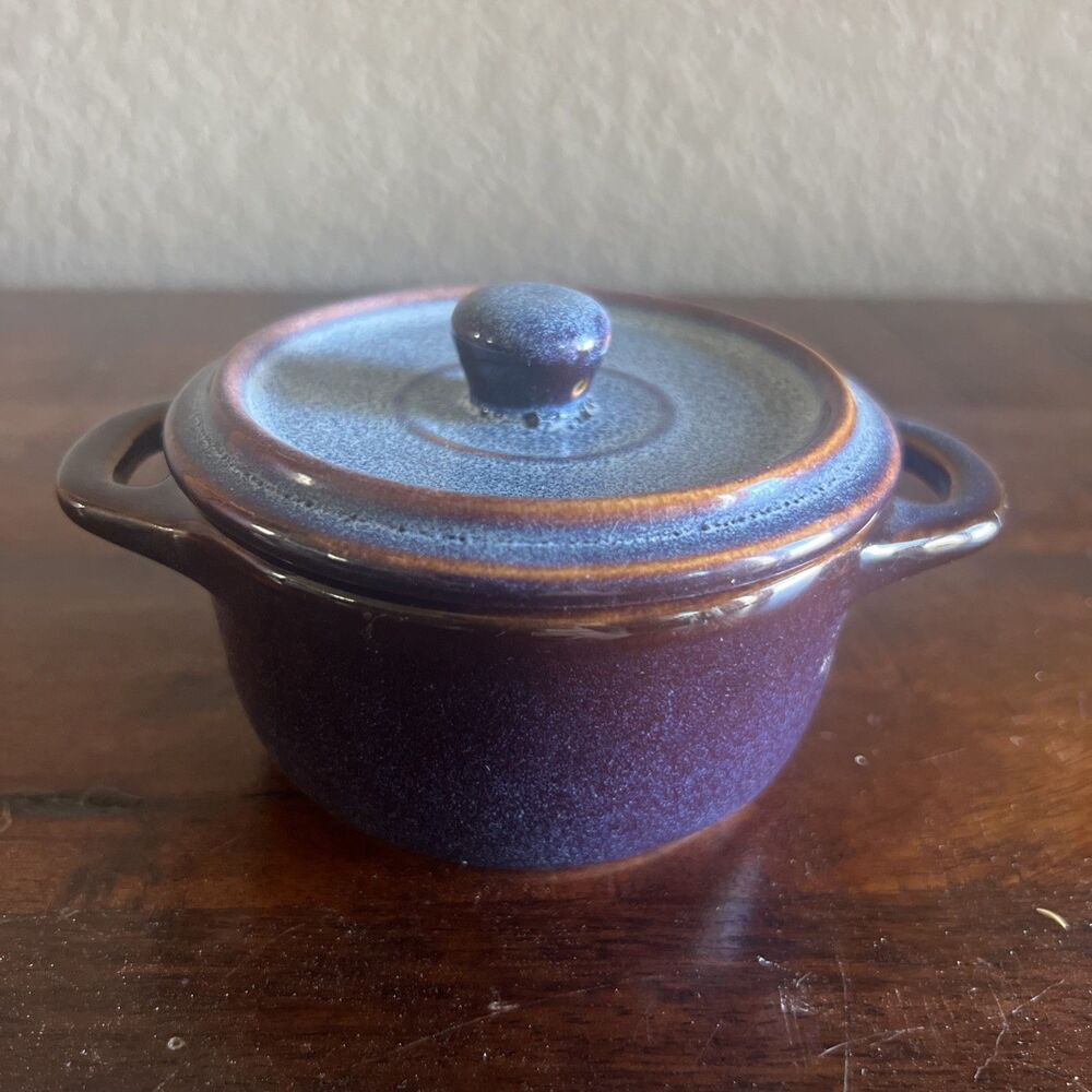Vancasso Capri Stoneware Mini Casserole Dish w/Lid Starry Blue 3.75” x 2 “